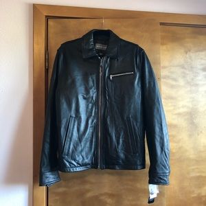 MENS Michael Kors Zip Up Leather Jacket